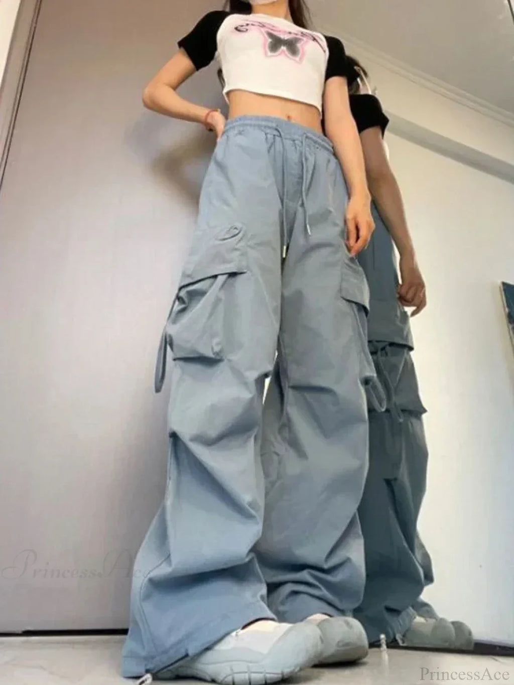 Y2K High Waist Cargo Pants image 1