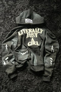 Y2K Hip-Hop 3D Letter Print  Loose Zip Hoodie image 3