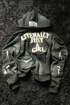 Y2K Hip-Hop 3D Letter Print  Loose Zip Hoodie image 3