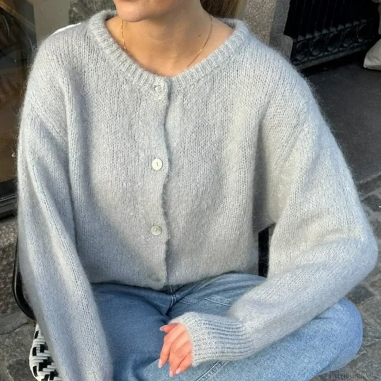 Y2K Knit Casual Cardigan Jacket image 3