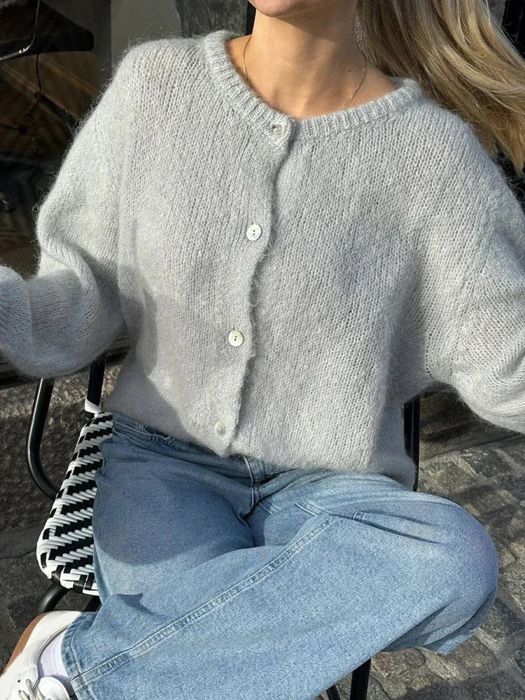 Y2K Knit Casual Cardigan Jacket image 8