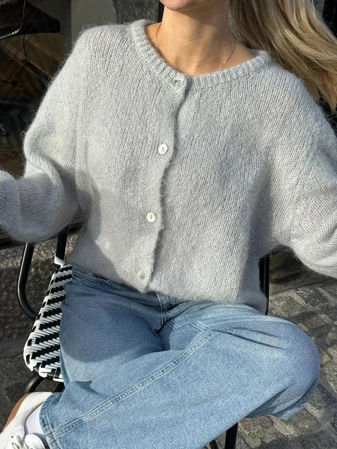 Y2K Knit Casual Cardigan Jacket image 8
