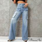Y2K Korean Wide Leg Stretchy Denim Jeans image 3