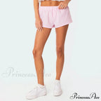 Y2K Lounge Soft Elastic Low Waist Plaid Print Button Front Pajama Bottoms Short image 3