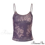 Y2k Mesh Sheer Floral T-Shirts image 5