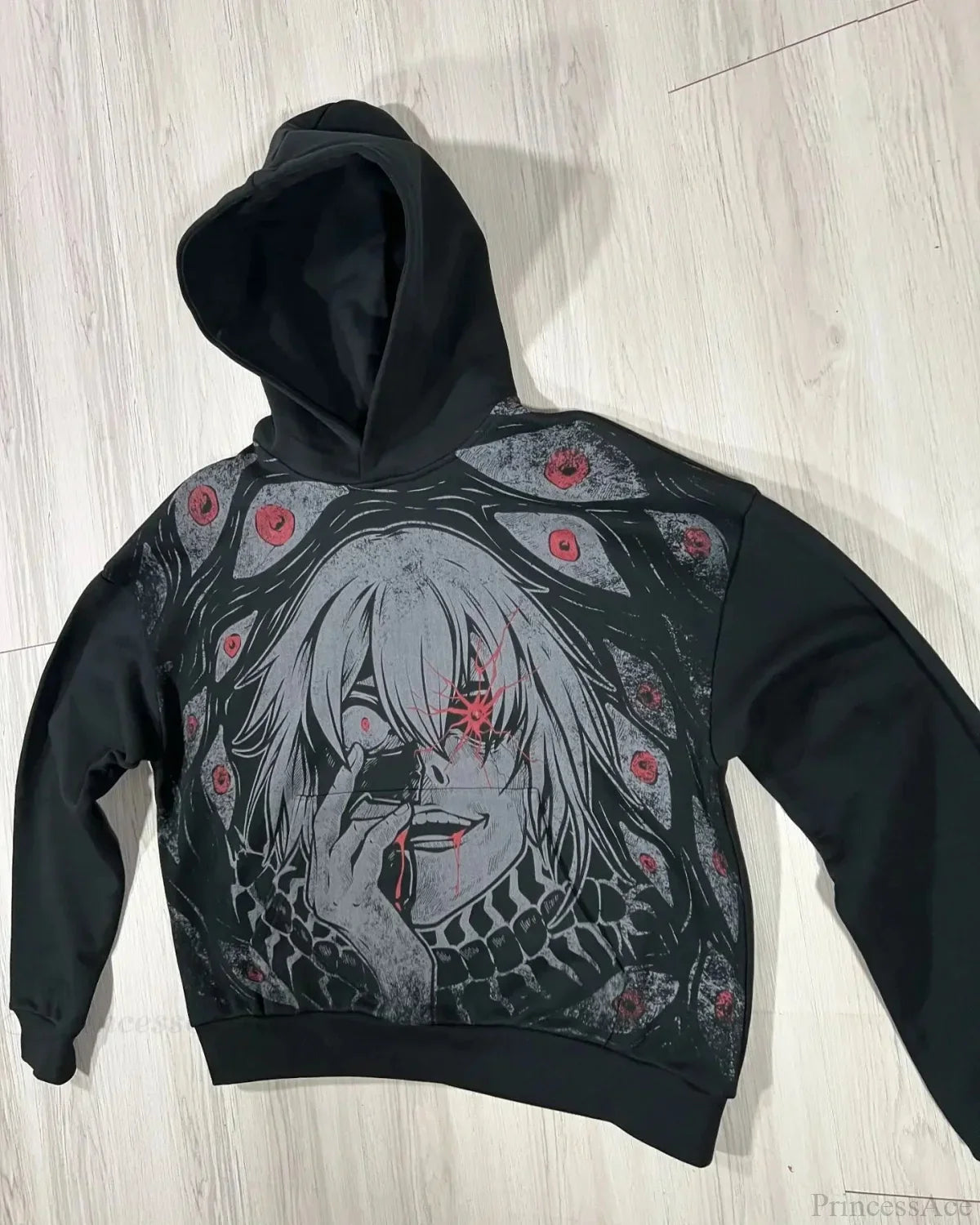 Y2K Mysterious Cartoon Zipper Hoodie image 3