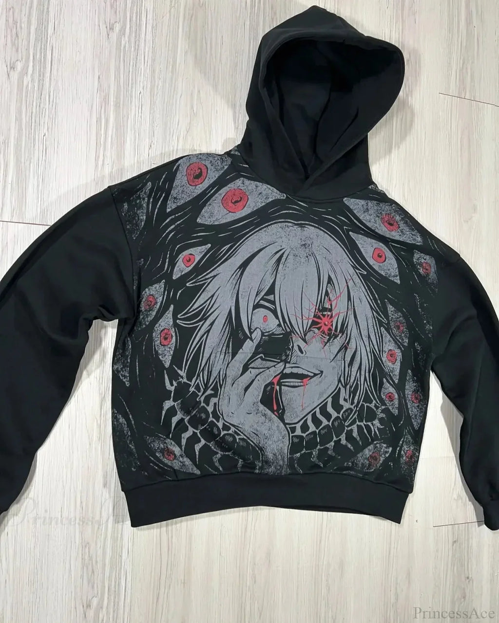 Y2K Mysterious Cartoon Zipper Hoodie image 2