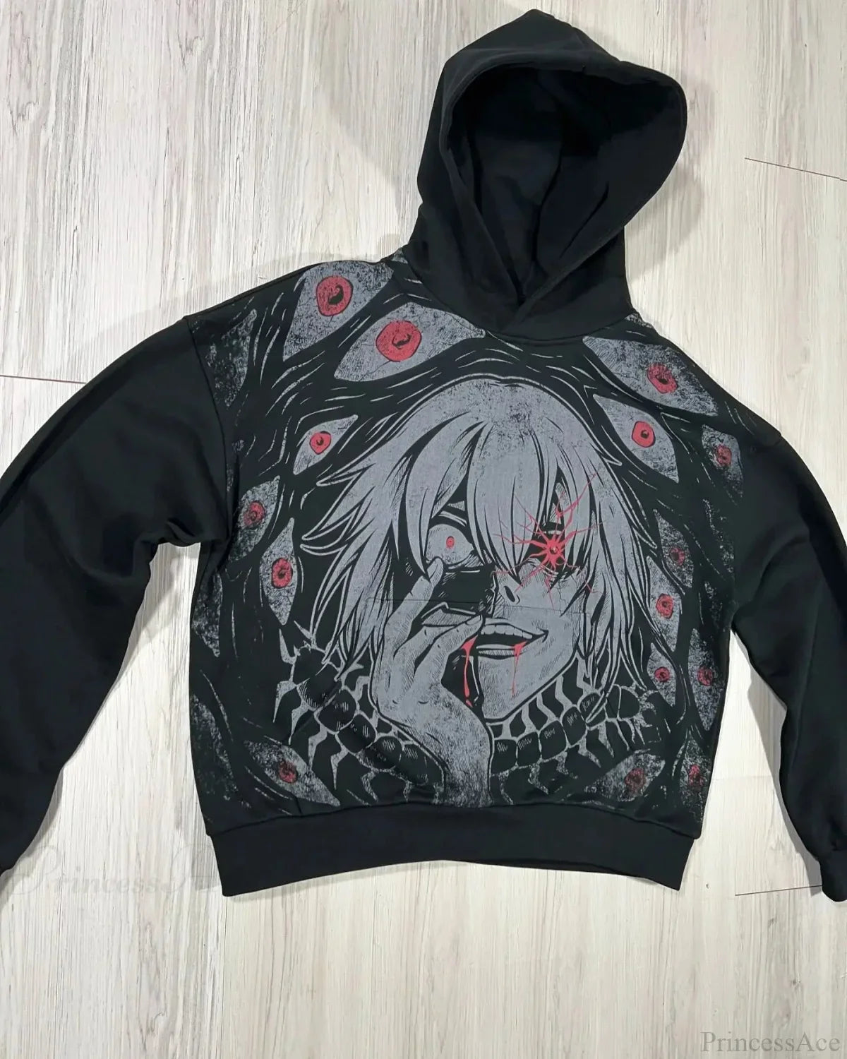 Y2K Mysterious Cartoon Zipper Hoodie image 2