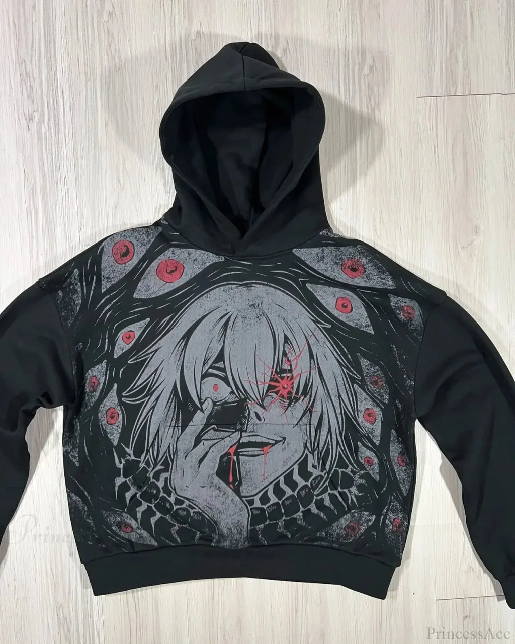 Y2K Mysterious Cartoon Zipper Hoodie image 1