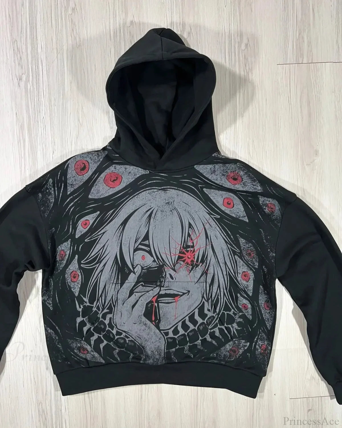 Y2K Mysterious Cartoon Zipper Hoodie image 1