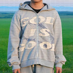 Y2K Mysterious Letter Embroidery Hoodie image 2
