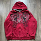 Y2K Mysterious Needlework Zipper Hoodie image 4