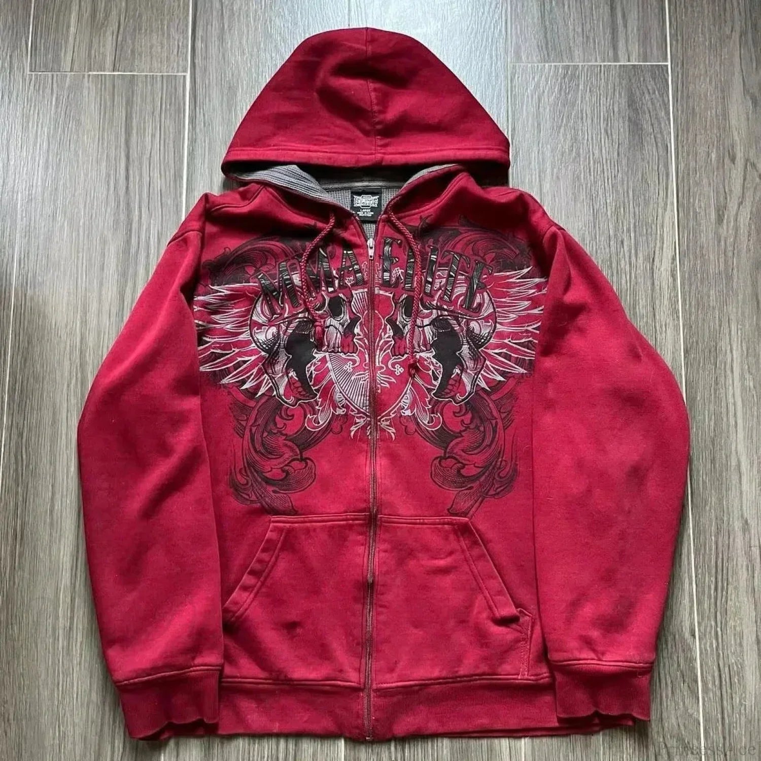Y2K Mysterious Needlework Zipper Hoodie image 4