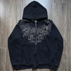 Y2K Mysterious Needlework Zipper Hoodie image 1