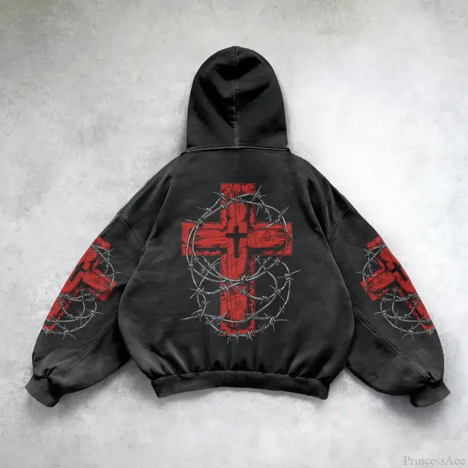 Y2K Mysterious Patchwork Zipper Hoodie image 2