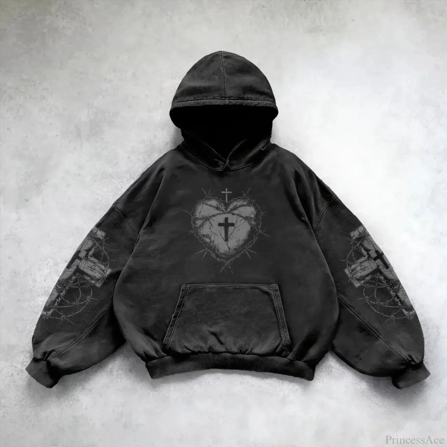 Y2K Mysterious Patchwork Zipper Hoodie image 4