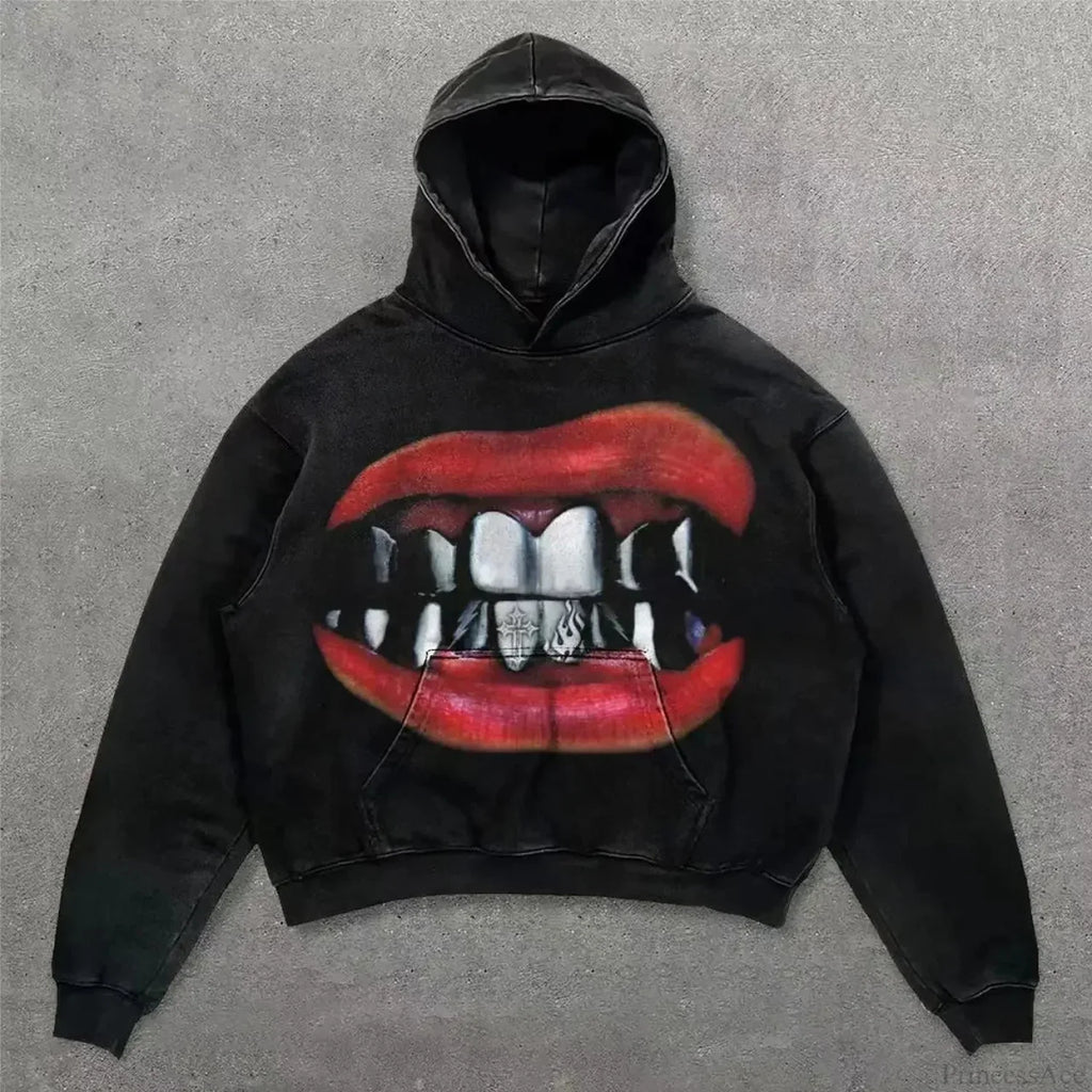 Y2K Mysterious Rap Urban Hoodie image 1