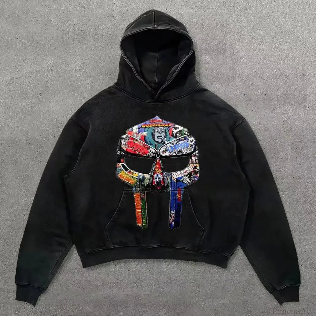 Y2K Mysterious Rap Urban Hoodie image 4