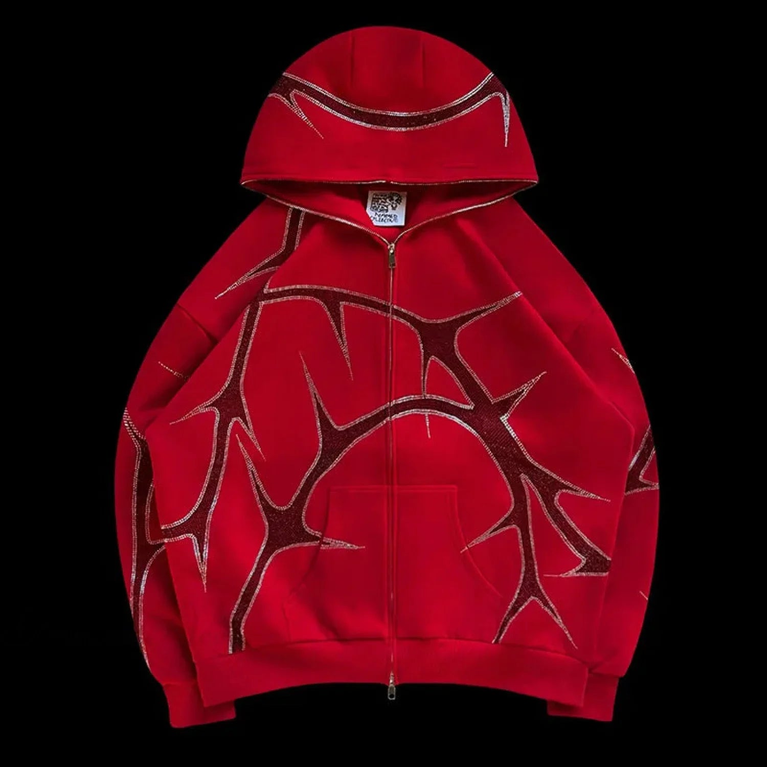 Y2K Mysterious Rhinestone Zipper Hoodie image 4
