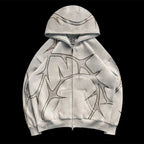 Y2K Mysterious Rhinestone Zipper Hoodie image 3