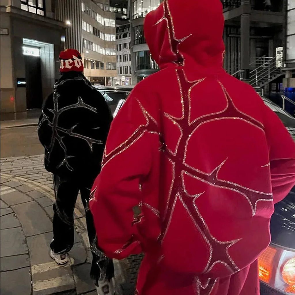 Y2K Mysterious Rhinestone Zipper Hoodie image 1