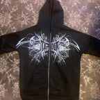 Y2K Mysterious Visual Zipper Hoodie image 3