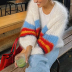 Y2K Open Front Loose Stripe Cardigan image 2