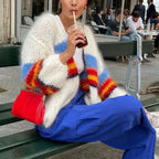 Y2K Open Front Loose Stripe Cardigan image 1