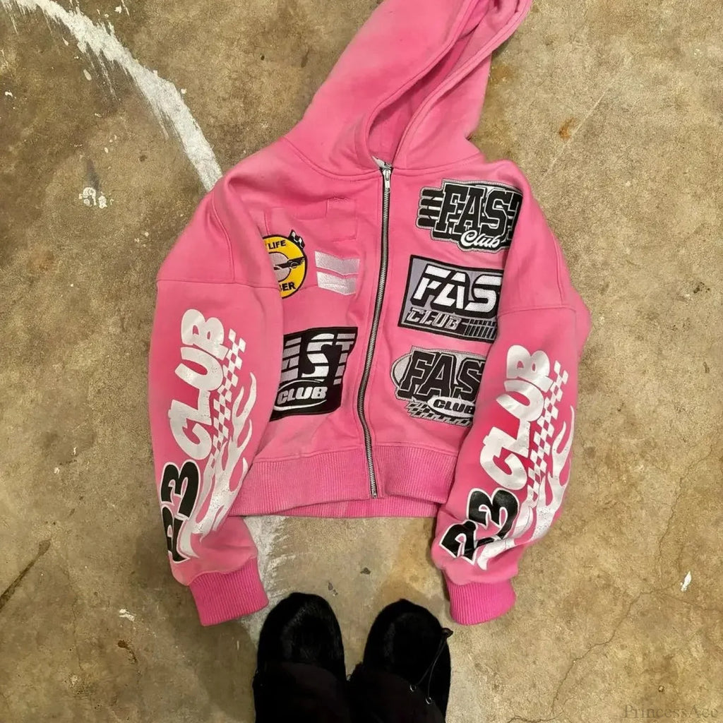 Y2K Retro Letter Hoodie image 2