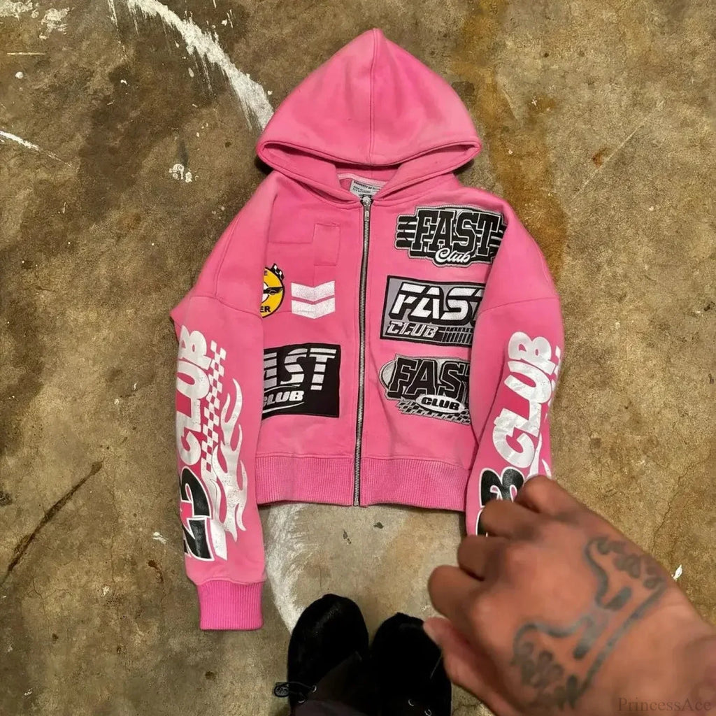Y2K Retro Letter Hoodie image 1