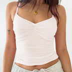 Y2K Ruched Bow Slim Fit Retro Backless Kawaii Fairy Coquette Crop Top image 4