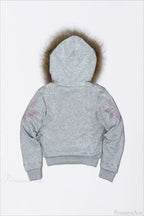 Y2K Sherpa Collar Rhinestone Zip-Front Waist-Cinched Hoodie image 6