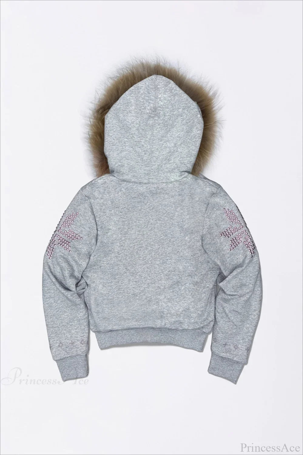 Y2K Sherpa Collar Rhinestone Zip-Front Waist-Cinched Hoodie image 6