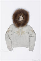 Y2K Sherpa Collar Rhinestone Zip-Front Waist-Cinched Hoodie image 7