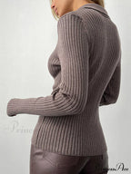 Y2K Solid Color Casual Knitted Sweater Pullover image 3
