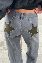Y2K Star Color-Block Patchwork Jeans image 21