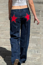 Y2K Star Color-Block Patchwork Jeans image 4