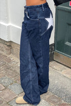 Y2K Star Color-Block Patchwork Jeans image 8