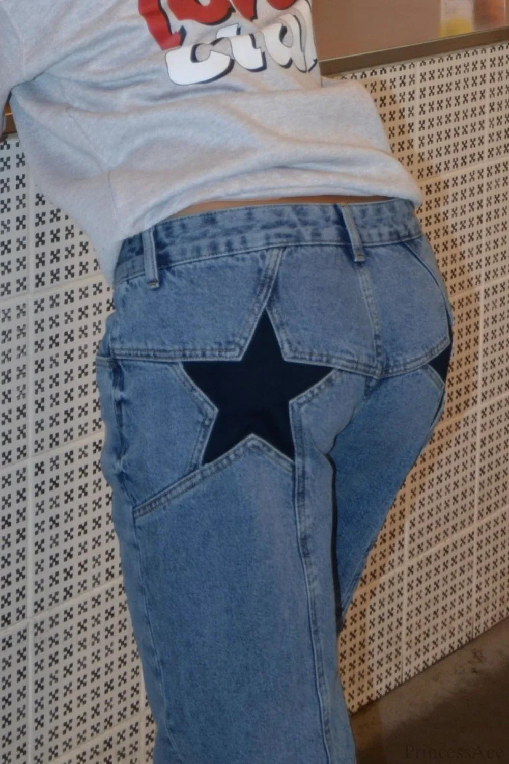 Y2K Star Color-Block Patchwork Jeans image 10