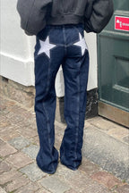 Y2K Star Color-Block Patchwork Jeans image 7