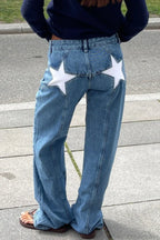 Y2K Star Color-Block Patchwork Jeans image 2