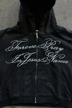 Y2K Street Dark Zip Stylish Hoodie image 3
