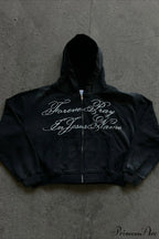 Y2K Street Dark Zip Stylish Hoodie image 1