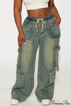 Y2K Street Hip-Hop Denim Cargo Pants image 3