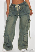 Y2K Street Hip-Hop Denim Cargo Pants image 1