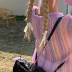 Y2K Vintage Long Sleeve Vertical Stripe Print Knit Top image 6