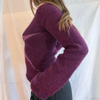 Y2K Vintage Off Shoulder Slim Fit Aesthetic Knit Top image 2