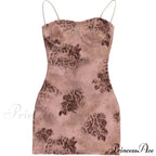 Y2K Vintage Party Mini Fashion Print Beach Style Backless Sun Floral Dress image 5