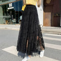 Y2K Women's Lace Crochet Umbrella Long Skirt Bohemian High Waist image 6