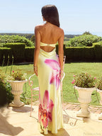 Yellow Backless Vacation Dress image 3
